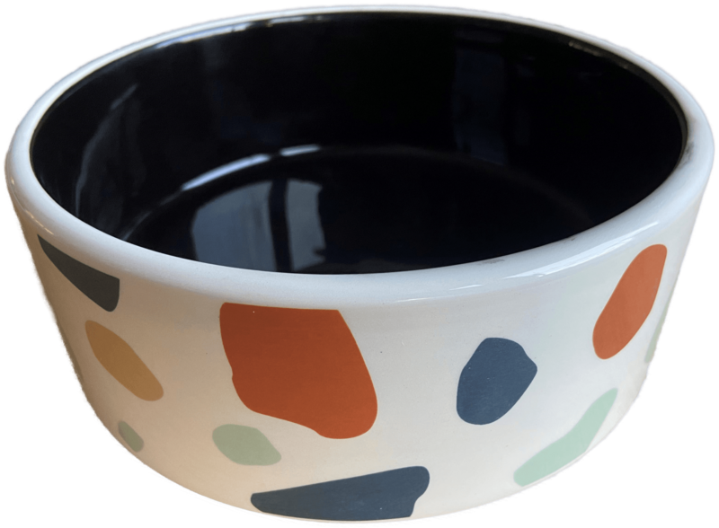 BoDutch voerbak - Voerbak keramiek - Drinkbak - Voerbak hond - Voerbak kat - Terrazzo - 15 cm