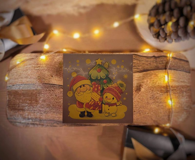 Carte à message de Noël en chocolat.