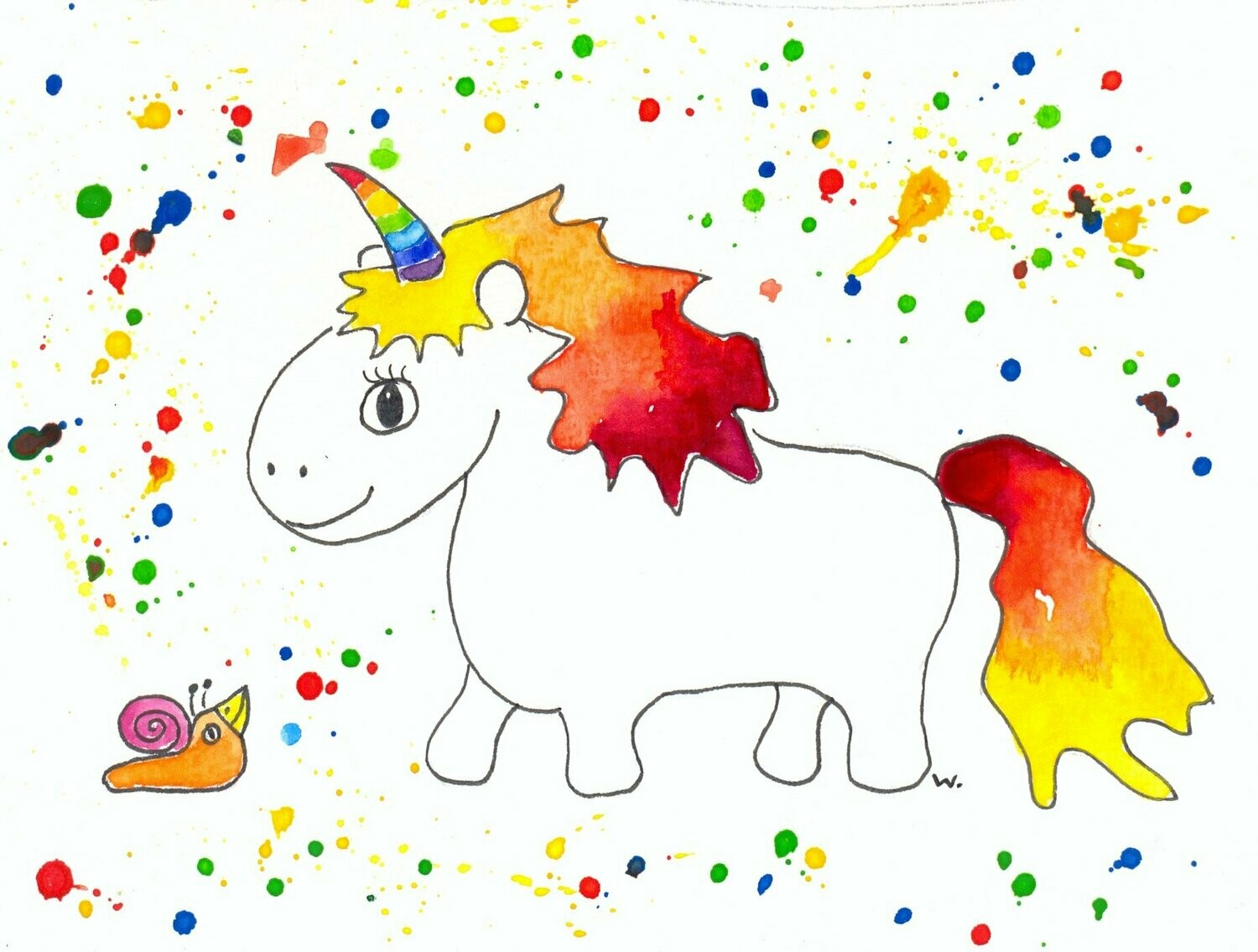 Postkarte Einhorn