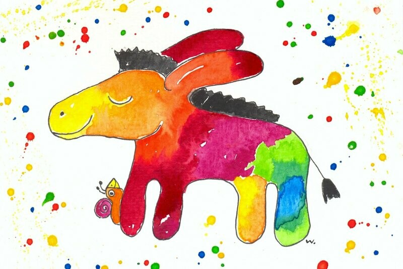 Postkarte Zebra