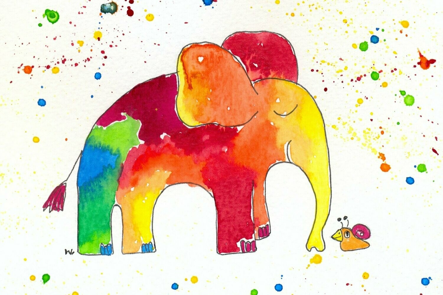 Postkarte Elefant