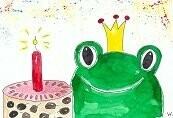 Grußkarte Frosch Geburtstag