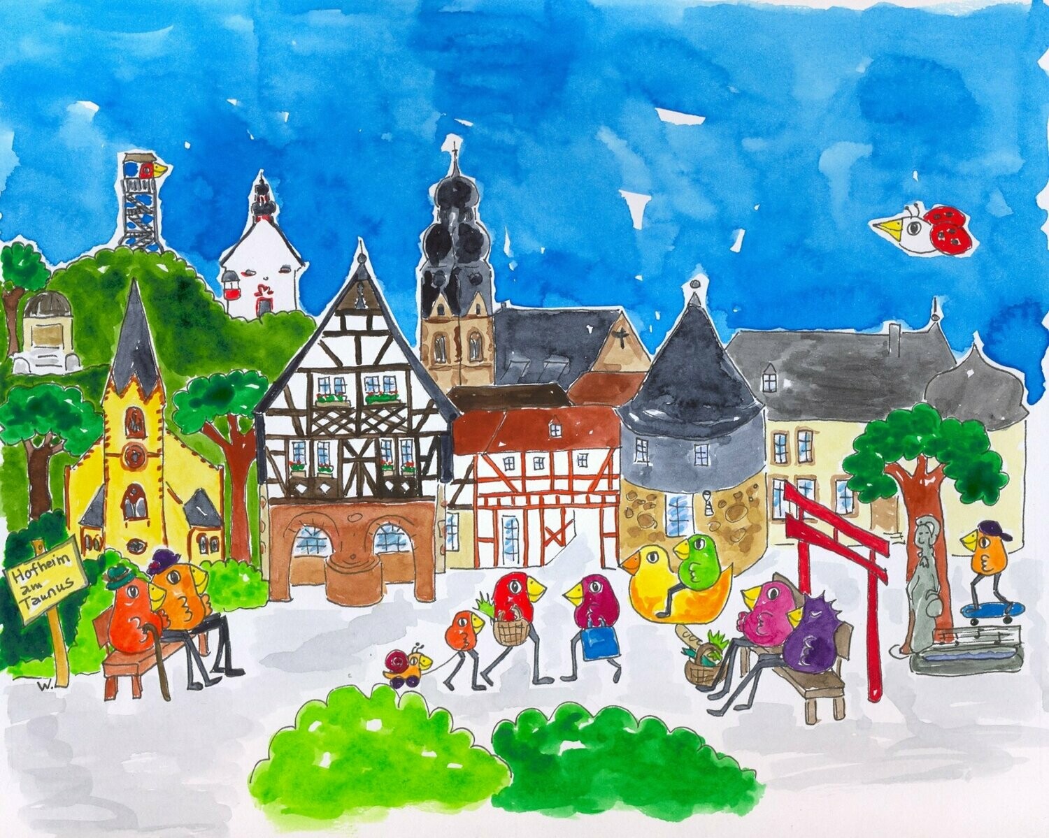 Postkarte Hofheim Sommer