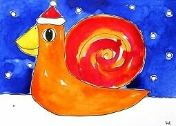 Geschenkanhänger Klappkarte Schnecke