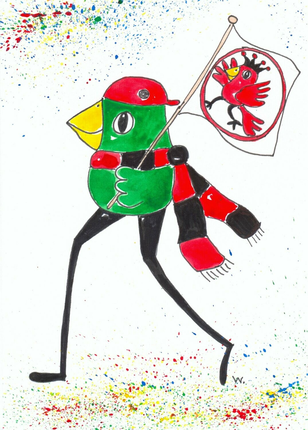 Postkarte ogel Eintracht Fan