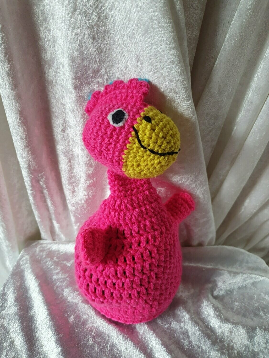 Handpuppe Drache pink