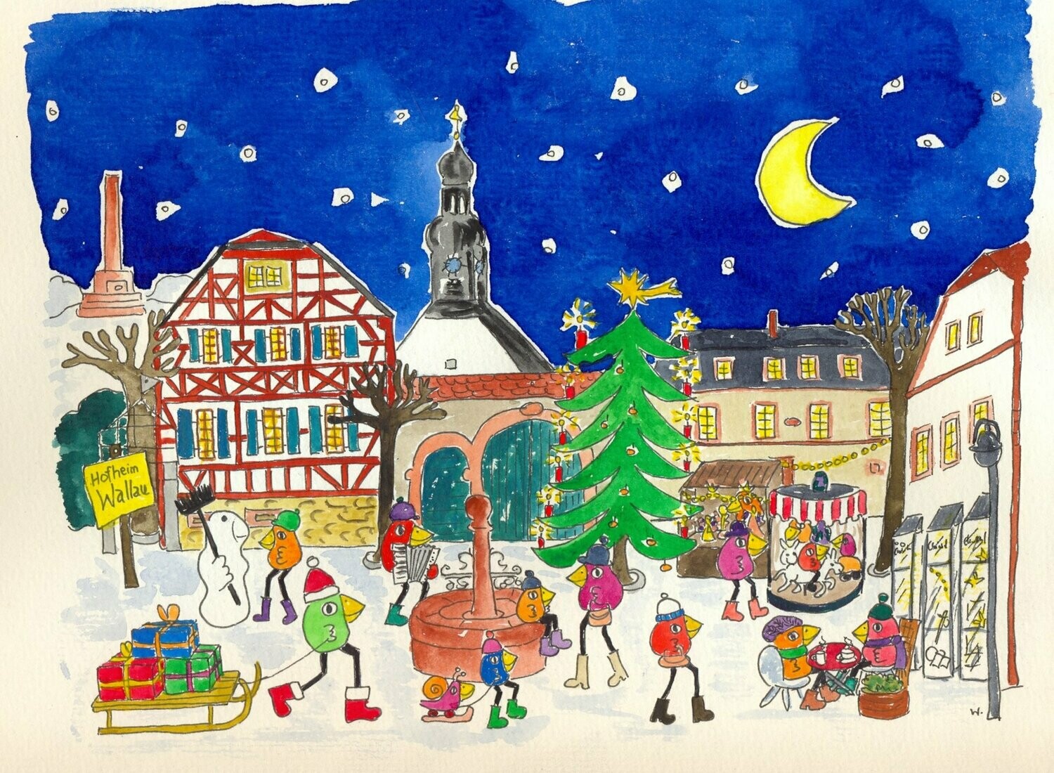 Grußkarte Wallau Winter