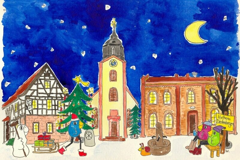 Grußkarte Diedenbergen Winter