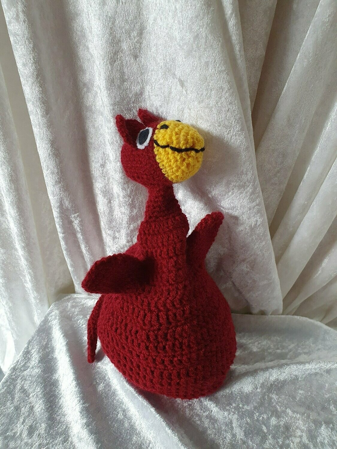 Handpuppe Maus weinrot