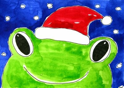 Grußkarte Weihnachtsfrosch