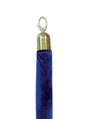 Classic Velvet Barrier Rope Royal Blue with Gold Ends 150 cm