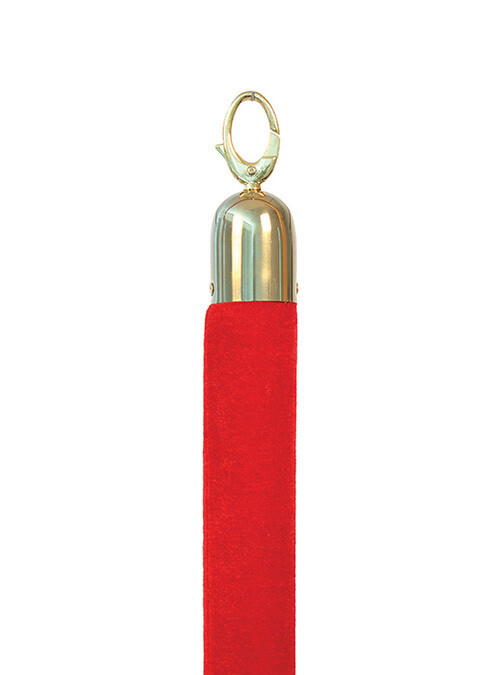 ex Rental Classic Velvet Barrier Rope Red with Gold Ends 150 cm