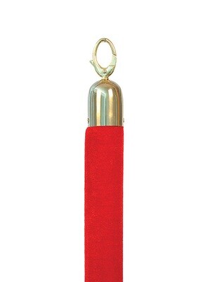 Classic Velvet Barrier Rope Red with Gold Ends 150 cm