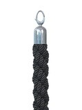 Classic Twisted Barrier Rope Black with Chrome Ends 150 cm