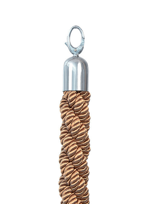 ex Rental Classic Twisted Barrier Rope  Gold with Chrome Ends  150 cm