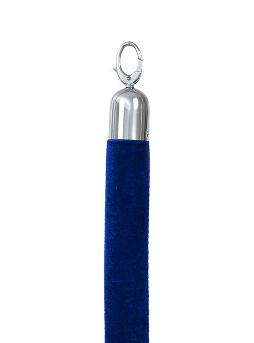 ex Rental Classic Velvet Barrier Rope Royal Blue with Chrome Ends 150 cm