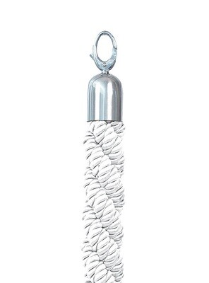 Classic Twisted Barrier Rope  White with Chrome Ends 150 cm