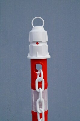 Plastic Post and Chain Set - Red and White