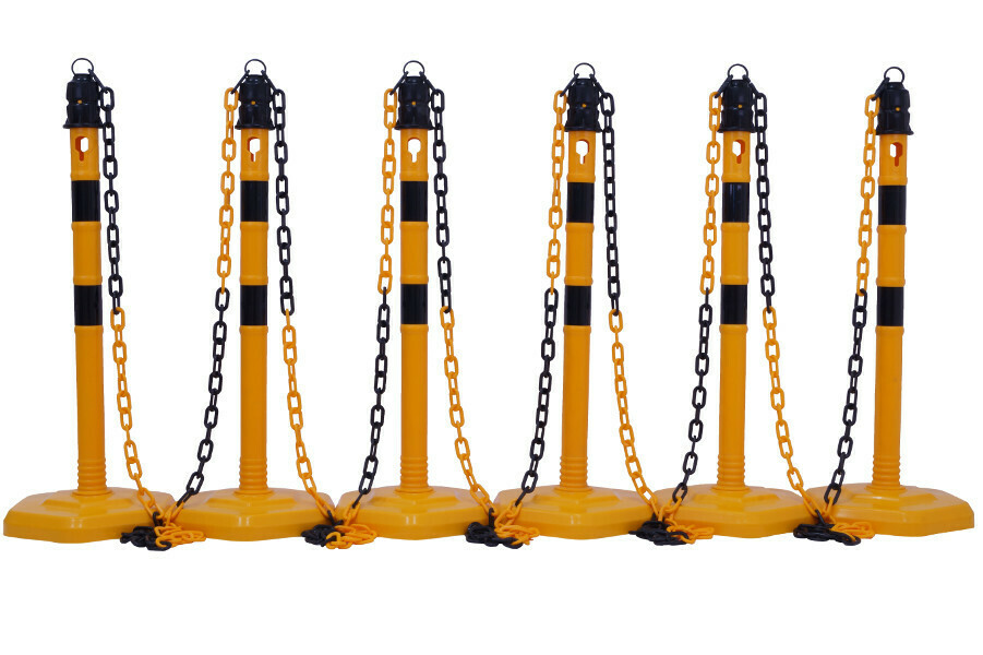 Plastic Post and Chain Set - Yellow and Black