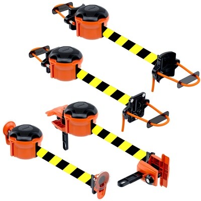SkipperTM 9m Retractable Tape Barrier for Traffic Cone and Skipper Post Black and Yellow Belt Belt