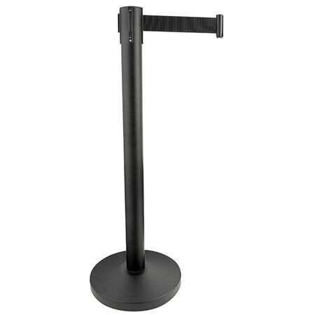 end of line Black Retractable Barrier Post - Pair