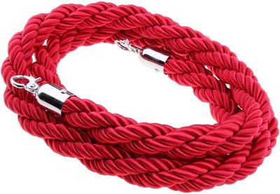 Classic Twisted Rope Red with Chrome Ends 180 cm