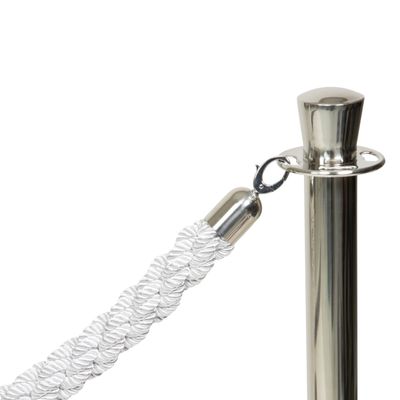 Classic Twisted Barrier Rope  White with Chrome Ends 150 cm