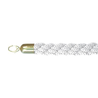 Classic Twisted Barrier Rope White with Gold Ends 150 cm
