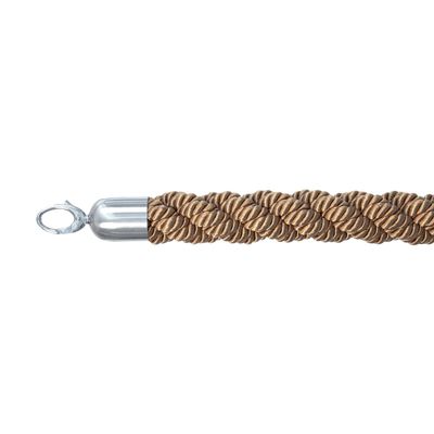 Classic Twisted Barrier Rope  Gold with Chrome Ends  150 cm