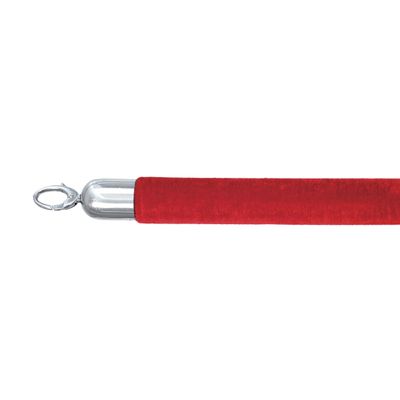 Classic Velvet Barrier Rope Red with Chrome Ends 150 cm