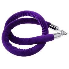 Classic Velvet Barrier Rope  Purple with Chrome Ends  200 cm