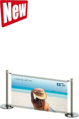 Cafe Barrier with Banner and 2 Posts