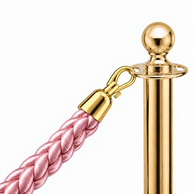 Pink Twisted Queue Rope 38mm – 1.5m | queue classics