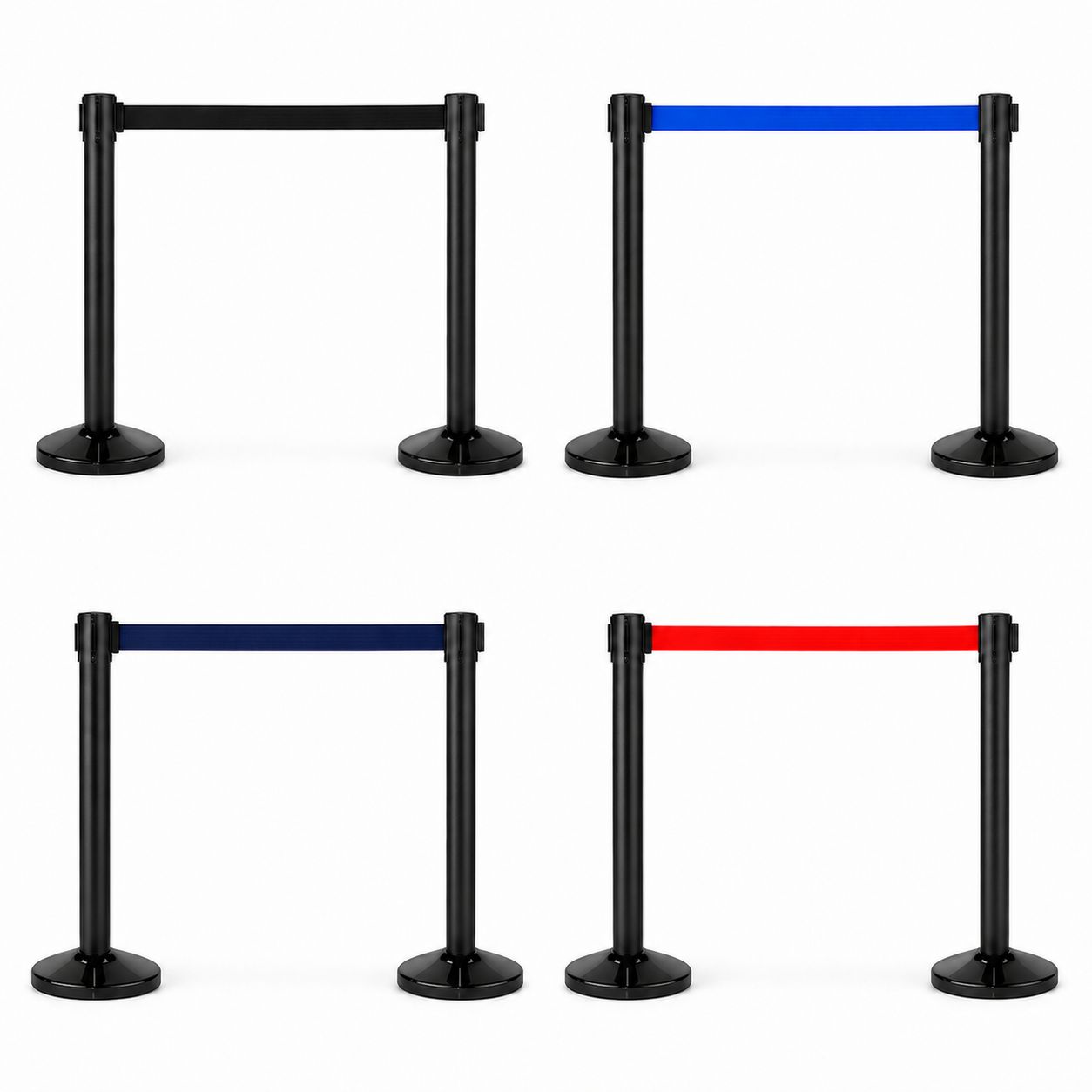 Black Retractable Queue Barrier – 3m Belt | queue.ie