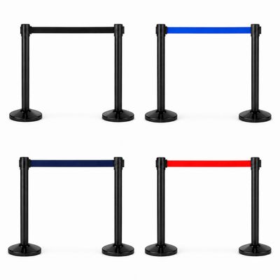Black Retractable Queue Barrier – 3m Belt | queue.ie