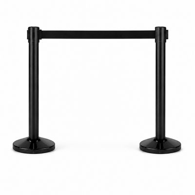 Black Retractable Queue Barrier – 3m Belt | queue.ie