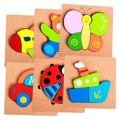 Puzzles 3D en bois Animaux Montessori