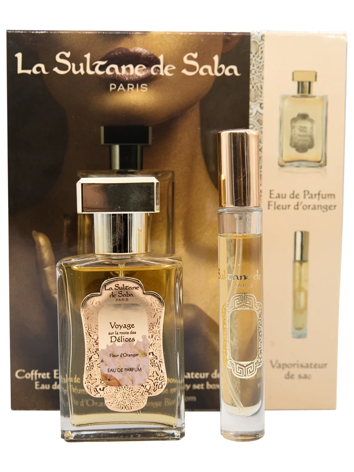 COFFRET FLEUR D&#39;ORANGER 50 ML + VAPO SAC &quot;LA SULTANE DE SABA&quot;