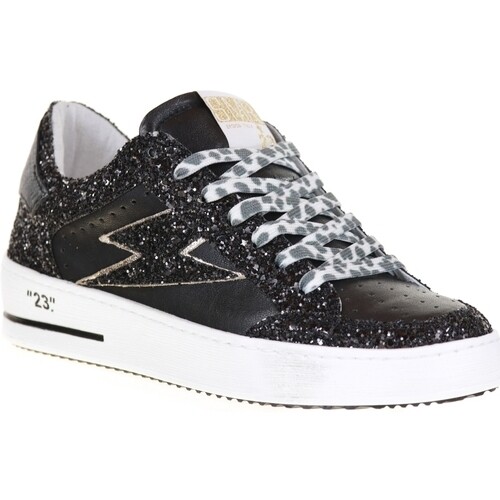 SNEAKER CUIR NOIR PAIL.NOIR &quot;SMR&quot;