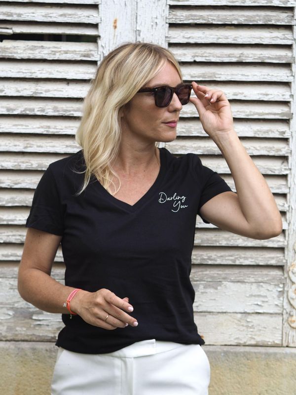 TEE SHIRT NOIR &quot;RAOUL &amp; MARCELLE&quot;