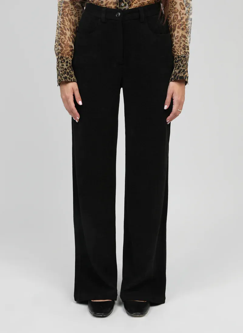 PANTALON VELOURS NOIR &quot;ANGE&quot;
