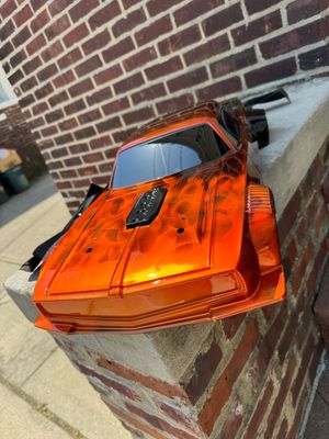 ARRMA FELONY STOCK BODY CANDY ORANGE CHROME FLAMES