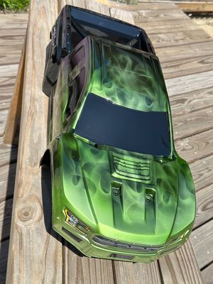 TRAXXAS X-MAXX FORD F-150 CANDY GREEN FLAMES
