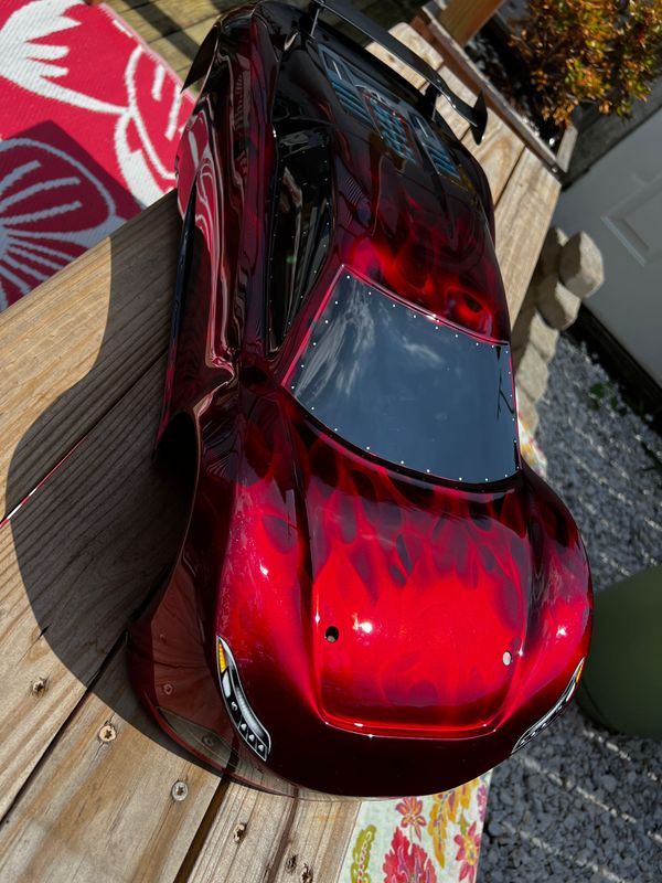 TRAXXAS XO-1 CANDY APPLE RED FLAMES