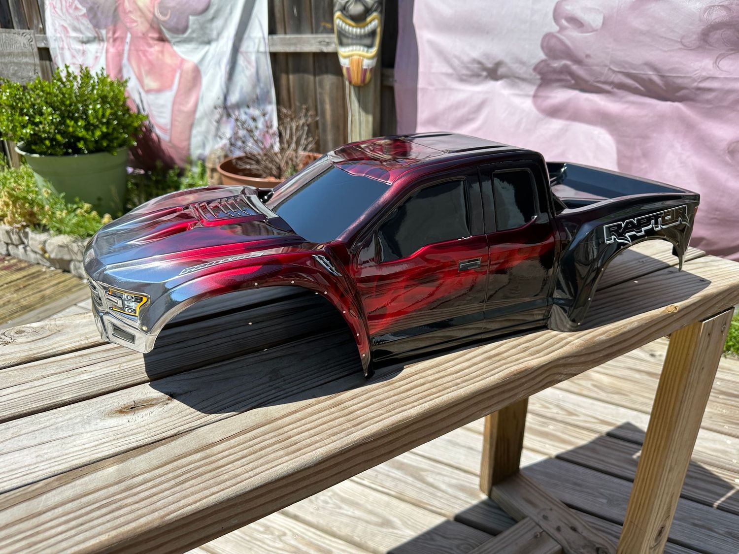 TRAXXAS X-MAXX FORE RAPTOR F-150 CHROME FLAMES