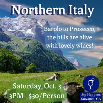 October 3 Northern Italy Wine Tasting