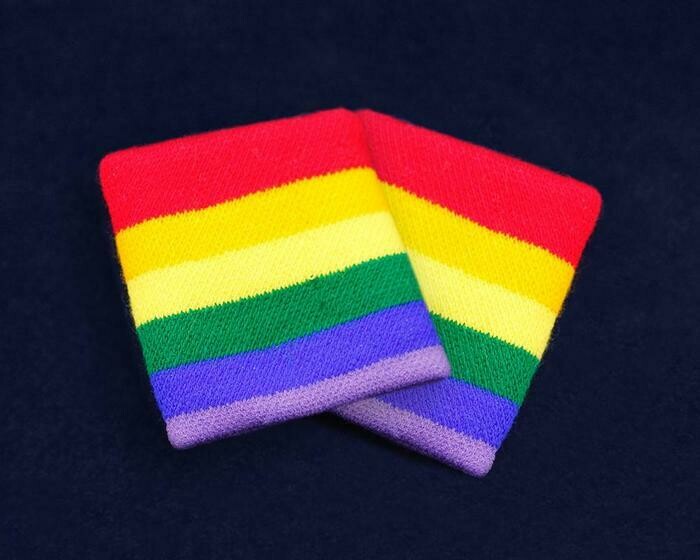 Rainbow Striped Sport Sweat Bands/Wristbands Rainbow Striped Sport Sweat Bands/Wristbands