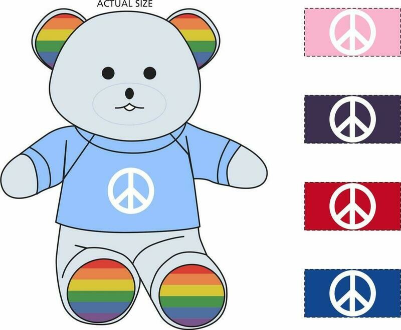 Rainbow Bear comes in the following colors: Royal Blue - Light Blue - Purple - Pink - Red Rainbow Bear comes in the following colors: Royal Blue - Light Blue - Purple - Pink - Red
