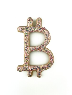 Pink Icing Sprinkle Bitcoin Donut Wall Sculpture