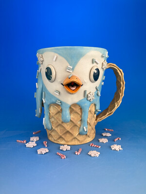 Penguin Ice Cream Cone Mug (Blue)